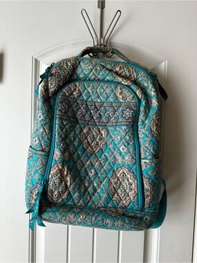 Vera Bradley Off White Vegan‎ Faux Leather Drawstring Backpack Daily Tote Bag Top offer of the season! Vera Bradley Poppy Fields Set of 2  main image 4
